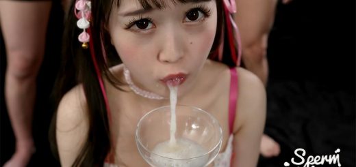 Ria Kurumi Uses A Group of Guys' Cum For One Messy Handjob - Massive Cum Handjob